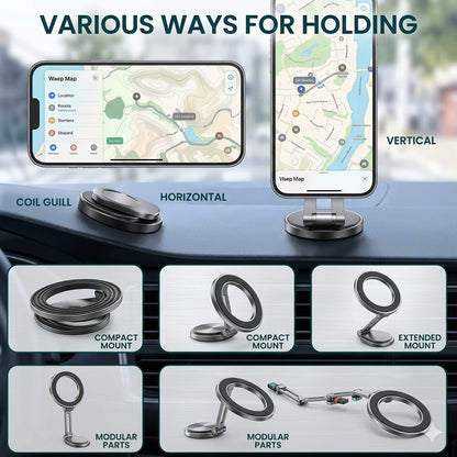 Adjustable Magnetic Car Phone Holder – 360° Mount