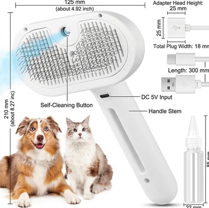 **3-in-1 Pet Steam & Grooming Brush **