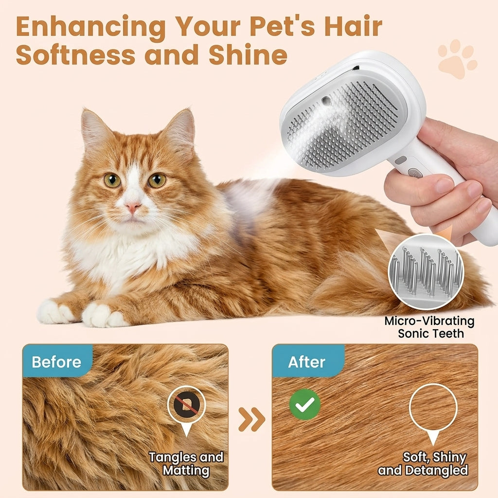 **3-in-1 Pet Steam & Grooming Brush **