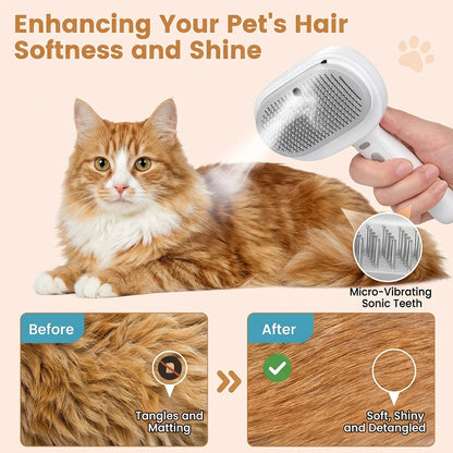 **3-in-1 Pet Steam & Grooming Brush **